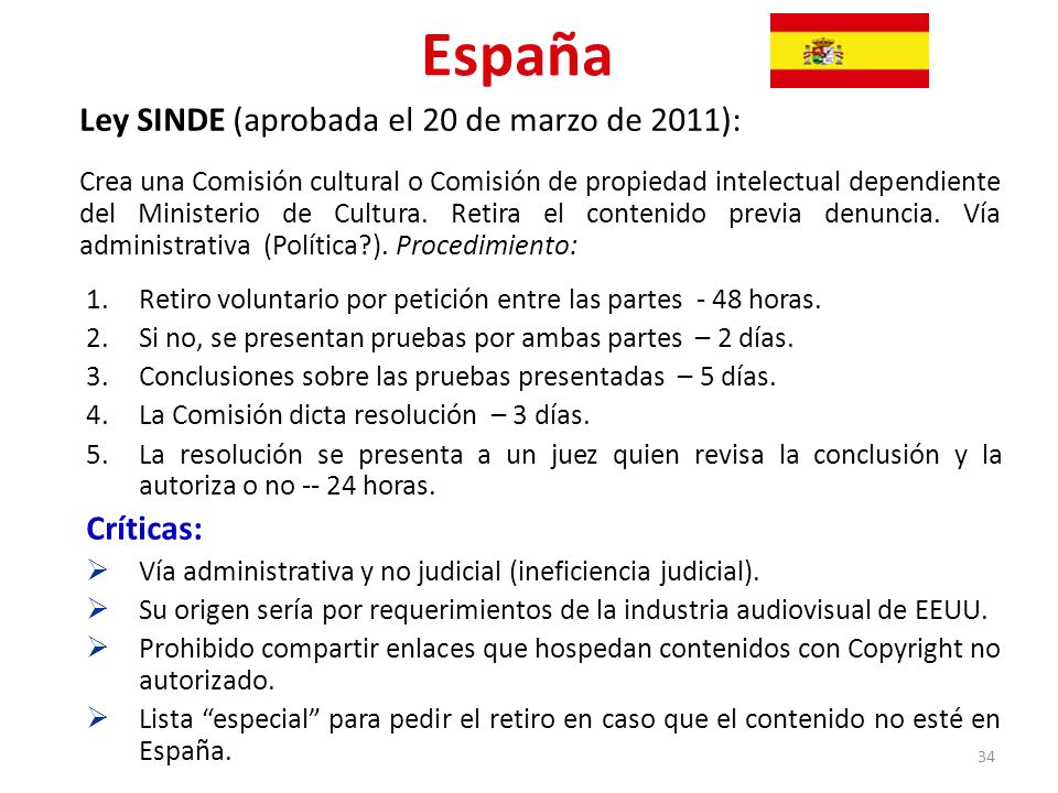 España Ley SINDE (aprobada el 20 de marzo de 2011): Críticas: