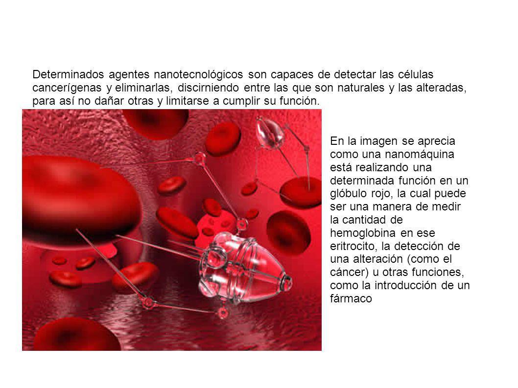 Determinados agentes nanotecnológicos son capaces de detectar las células cancerígenas y eliminarlas, discirniendo entre las que son naturales y las alteradas, para así no dañar otras y limitarse a cumplir su función.