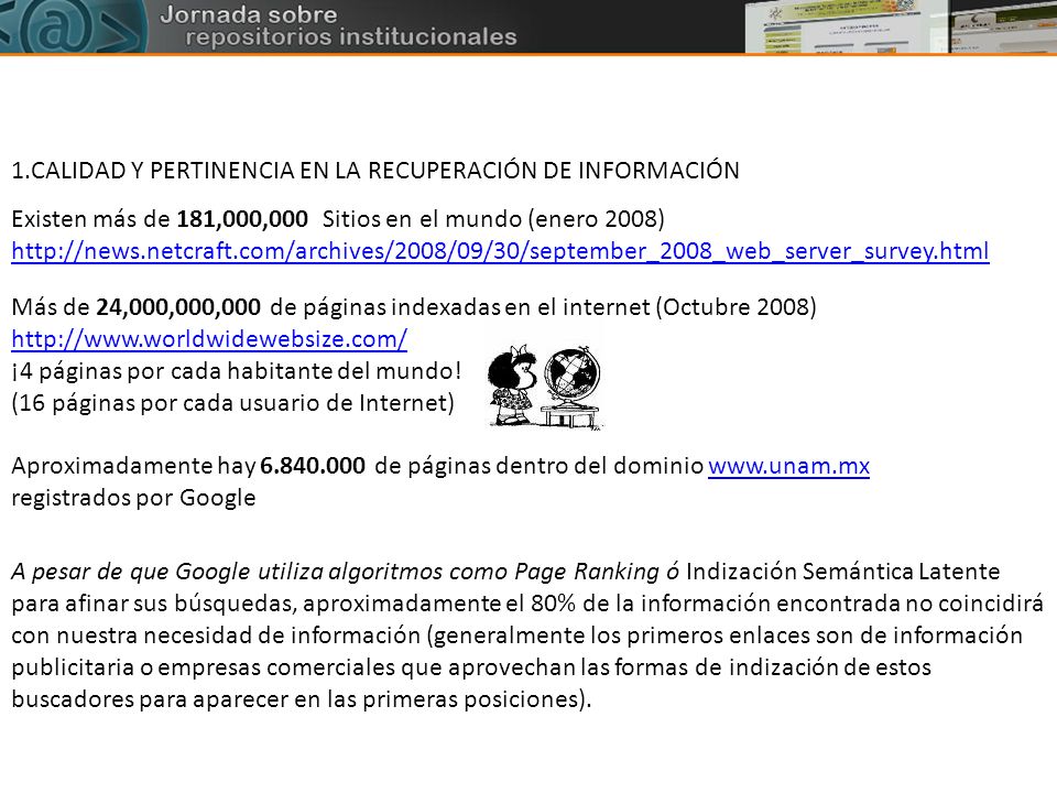 1.CALIDAD Y PERTINENCIA EN LA RECUPERACIÓN DE INFORMACIÓN