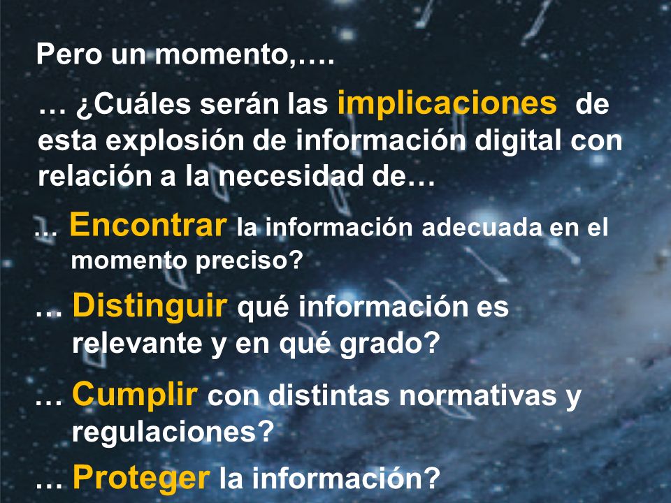 … Distinguir qué información es relevante y en qué grado