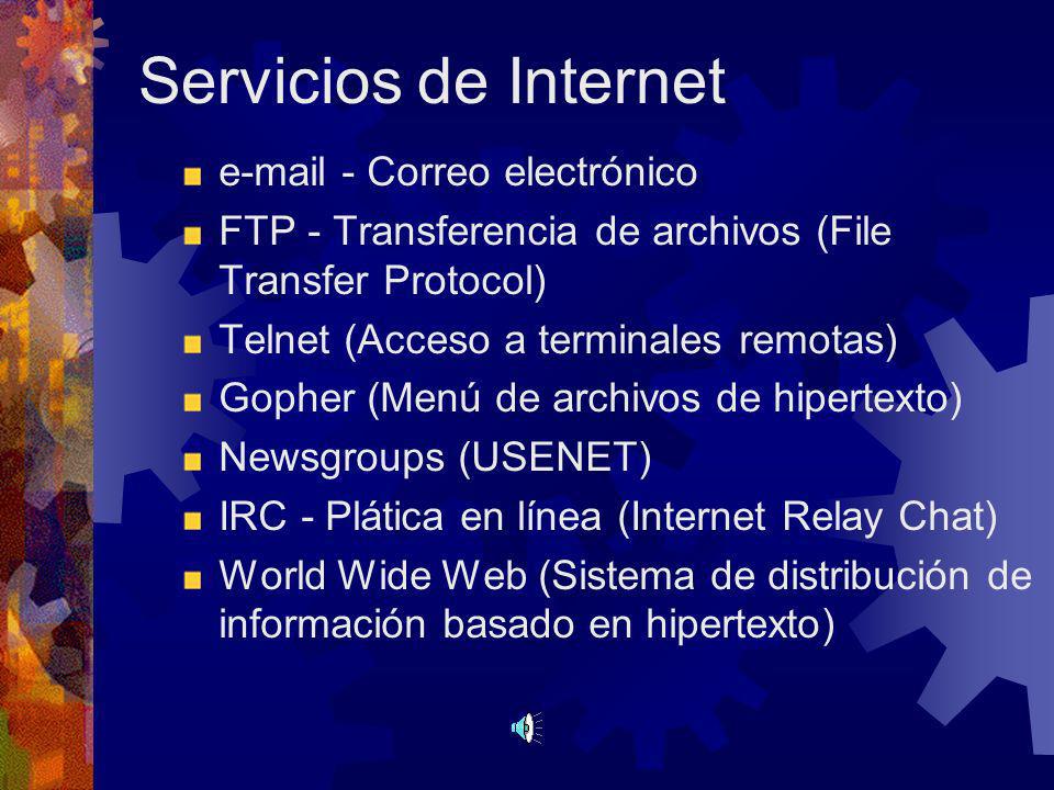 Servicios de Internet  - Correo electrónico