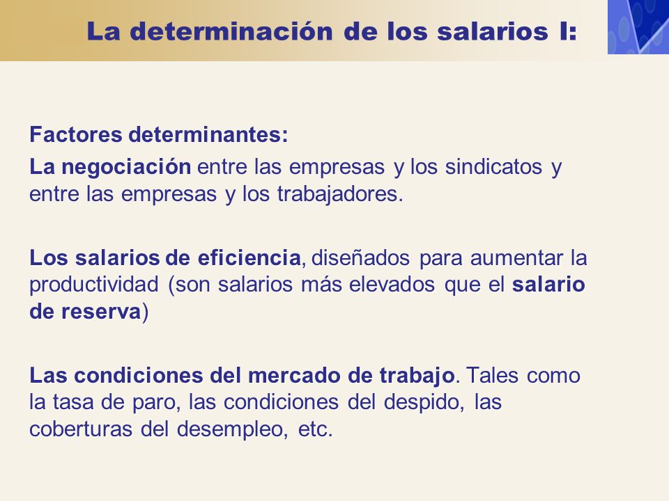La determinación de los salarios I: