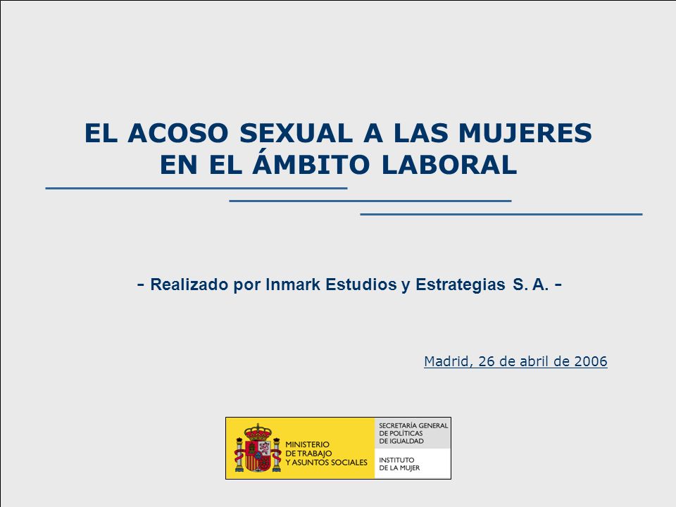 EL ACOSO SEXUAL A LAS MUJERES EN EL ÁMBITO LABORAL