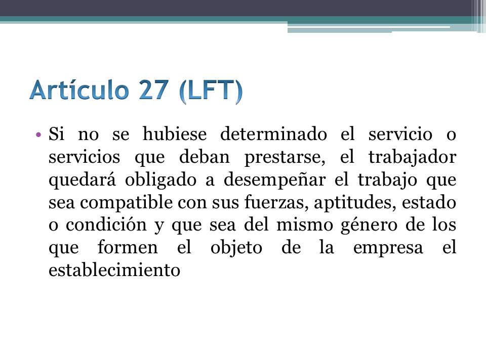 Artículo 27 (LFT)