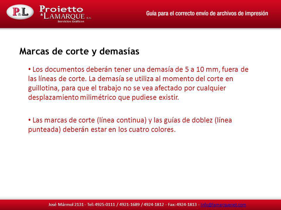 Marcas de corte y demasías