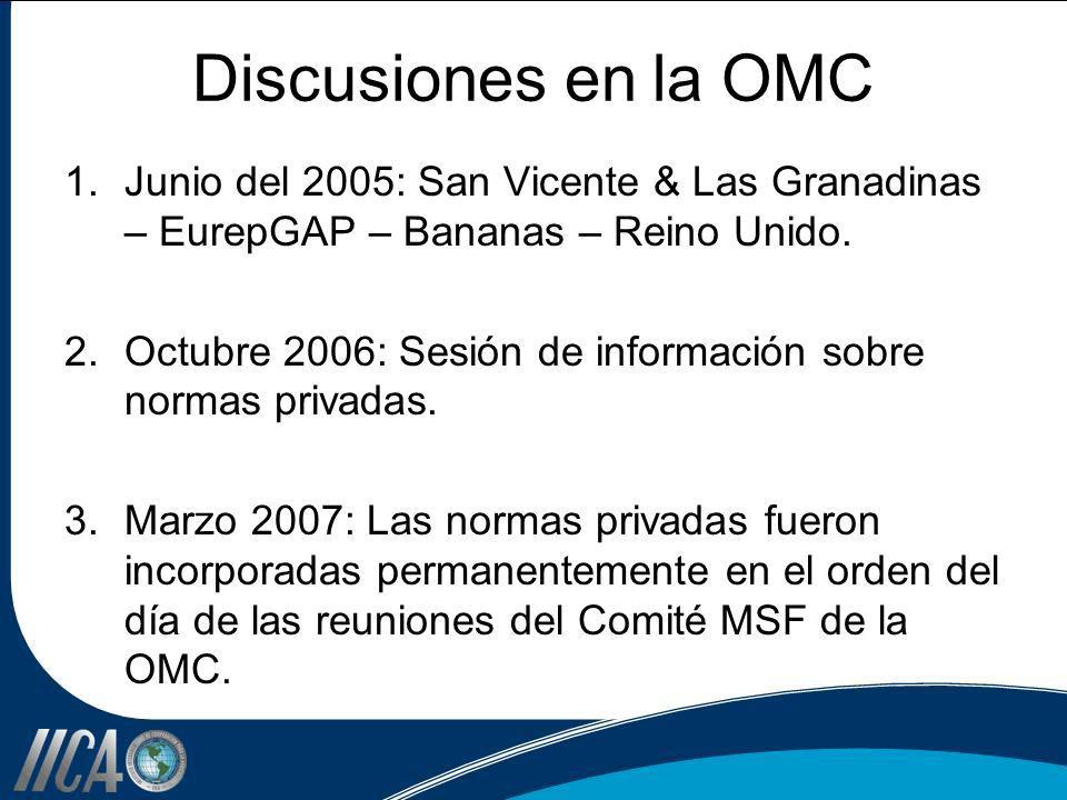 Discusiones en la OMC Junio del 2005: San Vicente & Las Granadinas – EurepGAP – Bananas – Reino Unido.