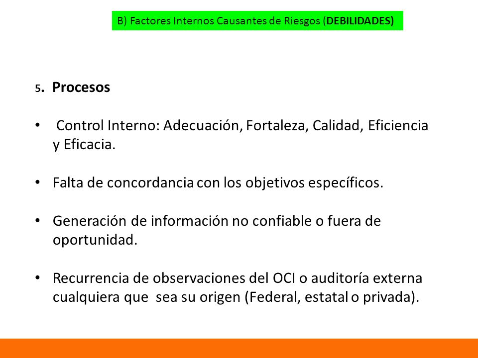 Falta de concordancia con los objetivos específicos.