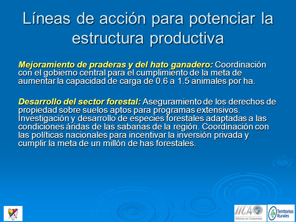 Líneas de acción para potenciar la estructura productiva