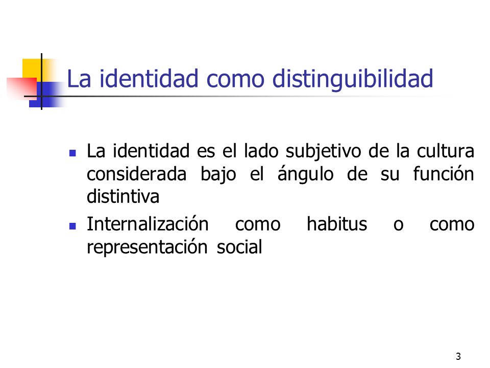 La identidad como distinguibilidad