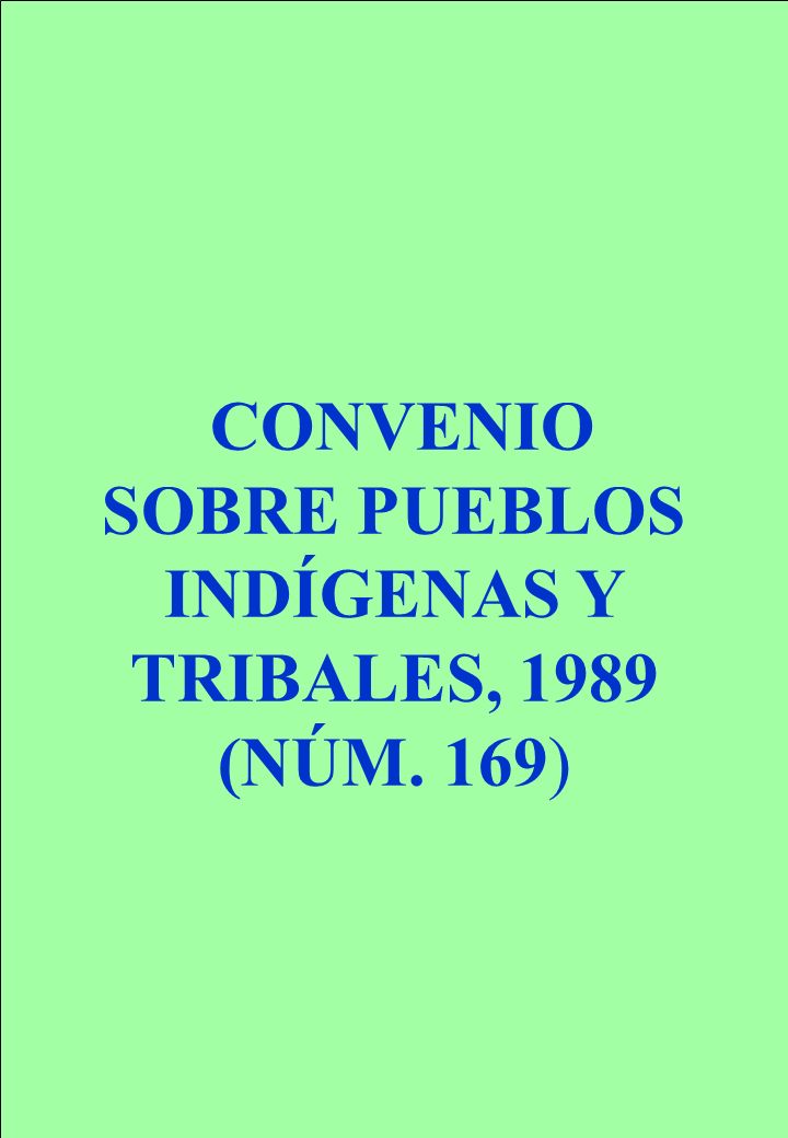 CONVENIO SOBRE PUEBLOS INDÍGENAS Y TRIBALES, 1989 (NÚM. 169)
