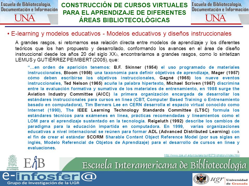 CONSTRUCCIÓN DE CURSOS VIRTUALES PARA EL APRENDIZAJE DE DIFERENTES ÁREAS BIBLIOTECOLÓGICAS