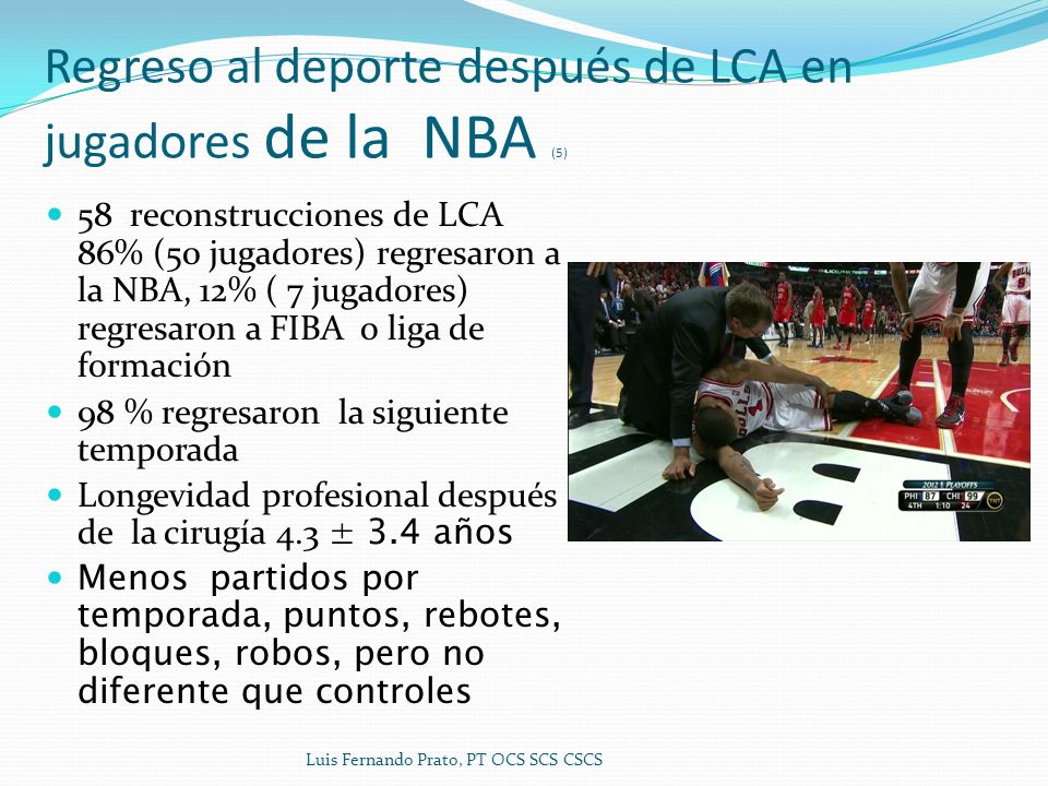 Regreso al deporte después de LCA en jugadores de la NBA (5)