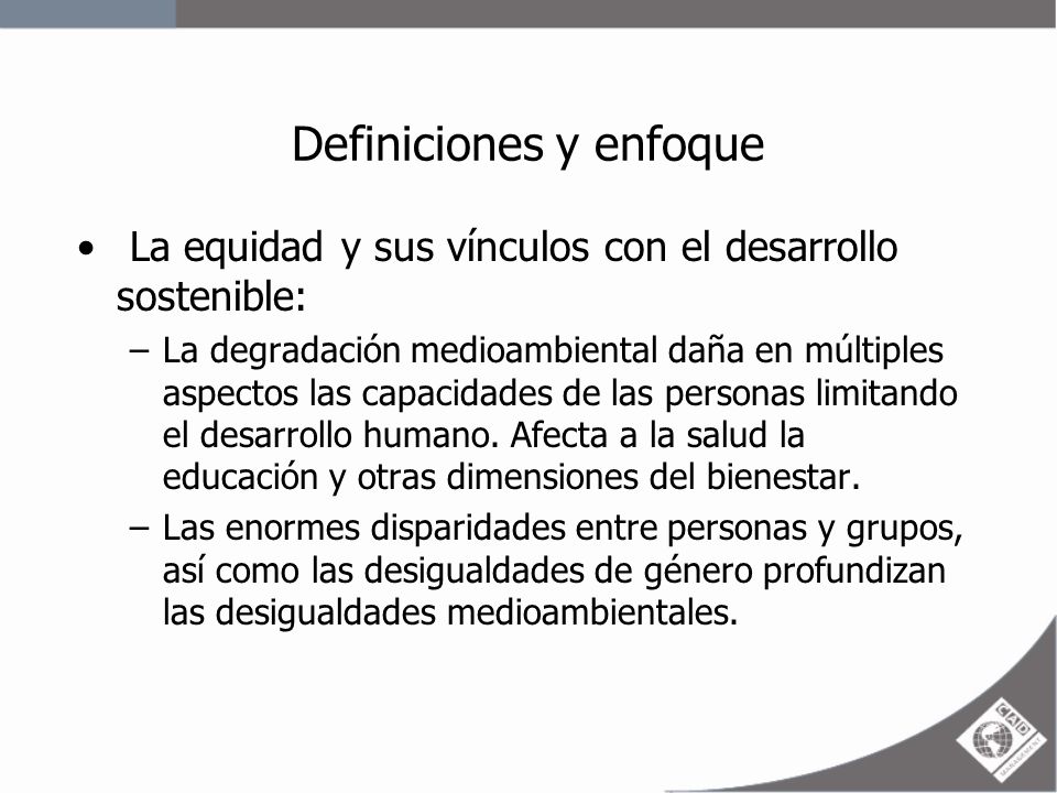 Definiciones y enfoque
