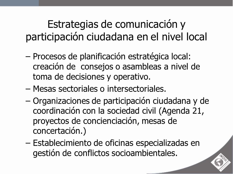 Estrategias de comunicación y participación ciudadana en el nivel local