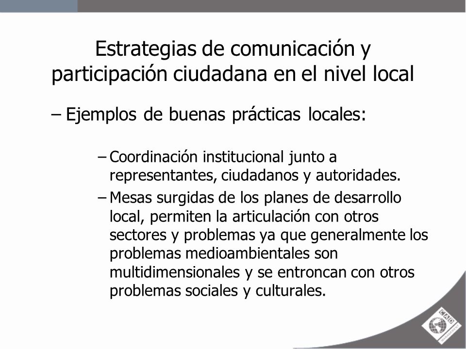 Estrategias de comunicación y participación ciudadana en el nivel local