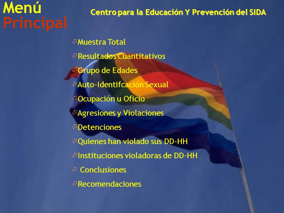Menú Principal Centro para la Educación Y Prevención del SIDA
