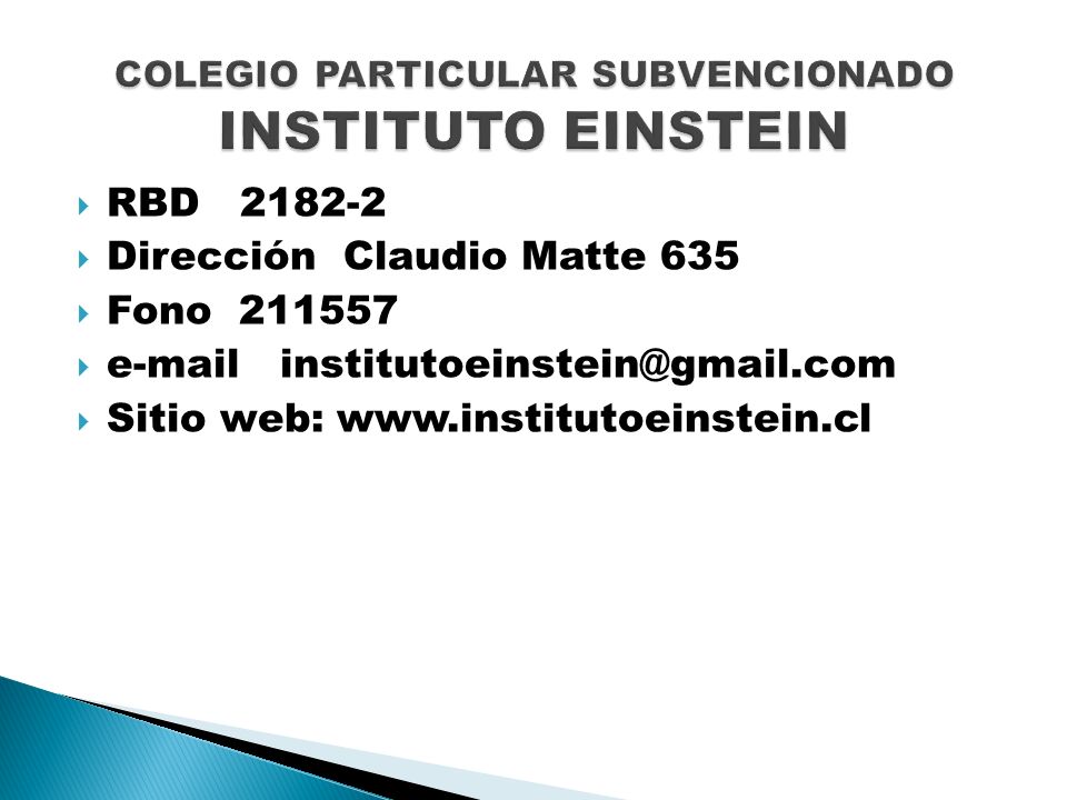 COLEGIO PARTICULAR SUBVENCIONADO INSTITUTO EINSTEIN