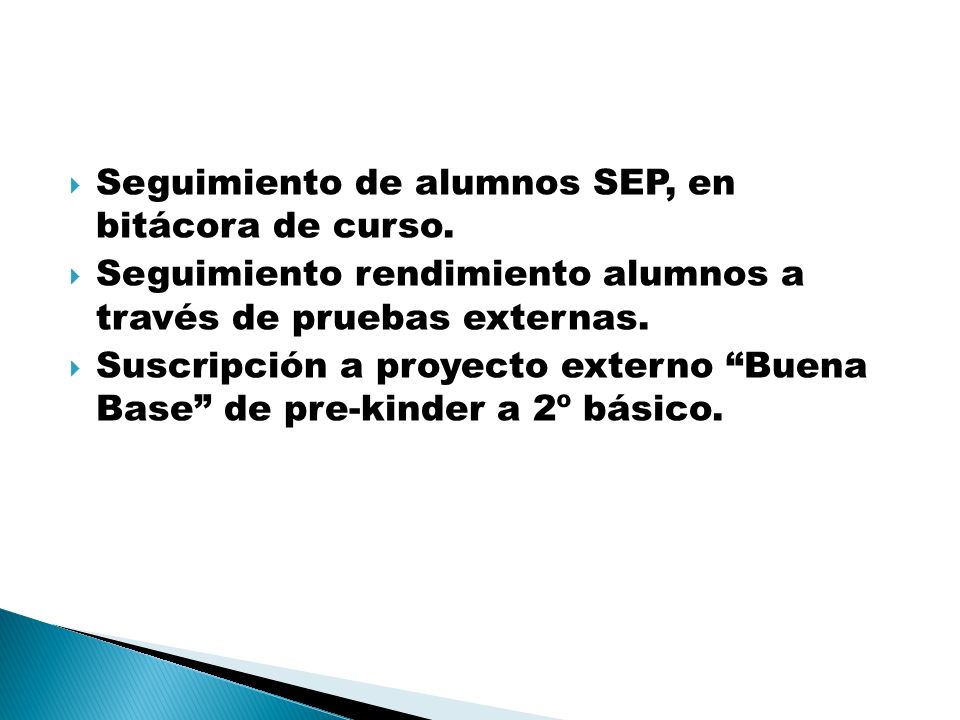 Seguimiento de alumnos SEP, en bitácora de curso.