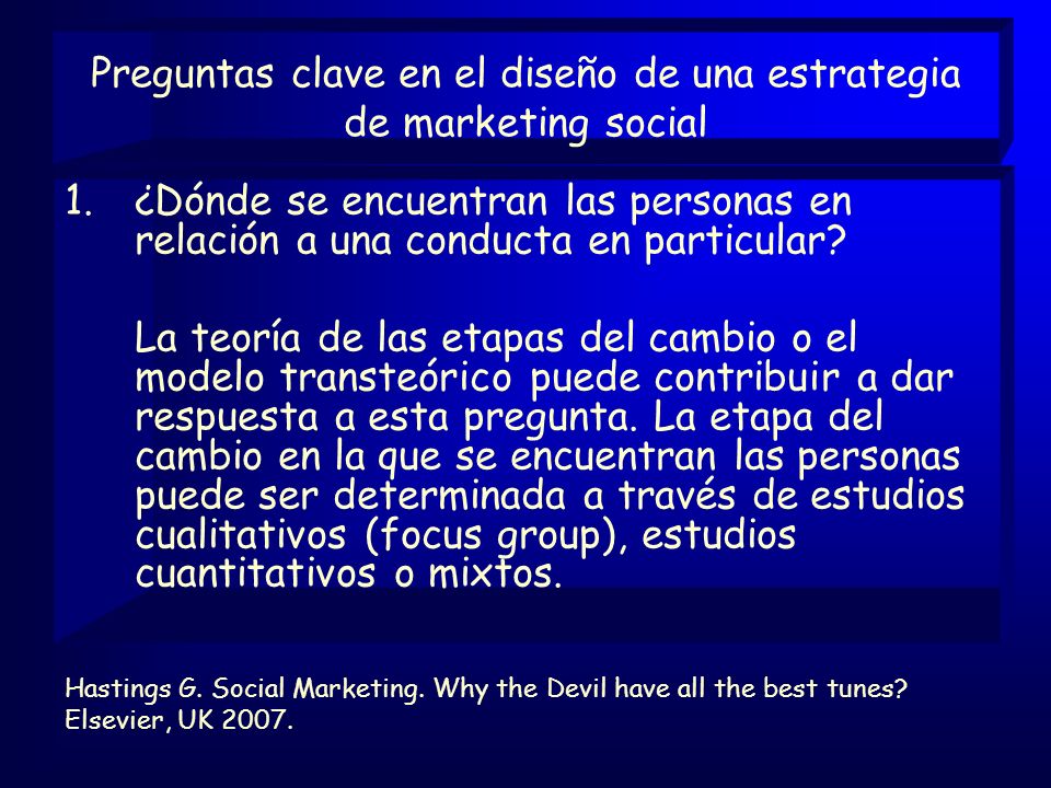 Preguntas clave en el diseño de una estrategia de marketing social