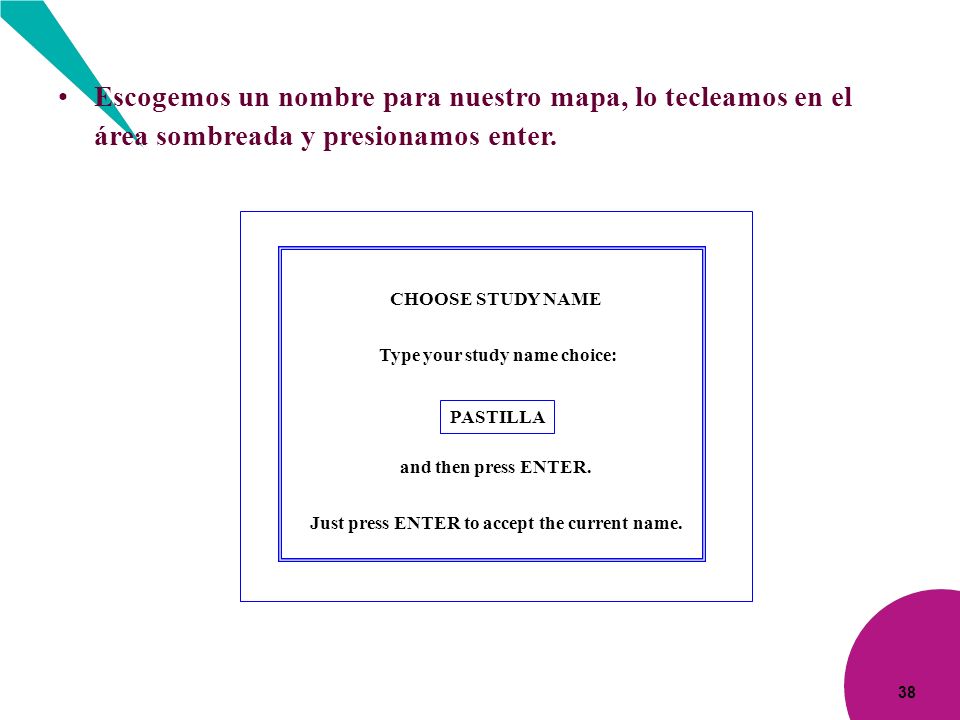 Escogemos un nombre para nuestro mapa, lo tecleamos en el área sombreada y presionamos enter.