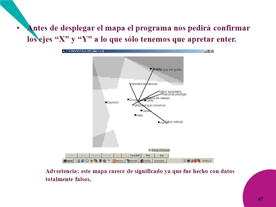 Antes de desplegar el mapa el programa nos pedirá confirmar los ejes X y Y a lo que sólo tenemos que apretar enter.