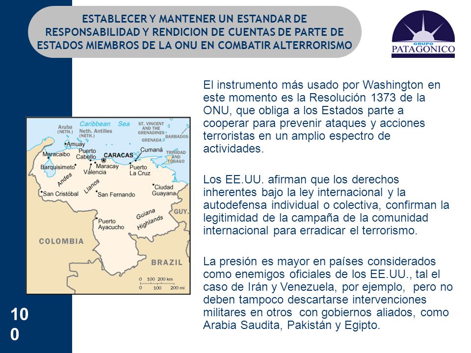 ESTABLECER Y MANTENER UN ESTANDAR DE RESPONSABILIDAD Y RENDICION DE CUENTAS DE PARTE DE ESTADOS MIEMBROS DE LA ONU EN COMBATIR ALTERRORISMO