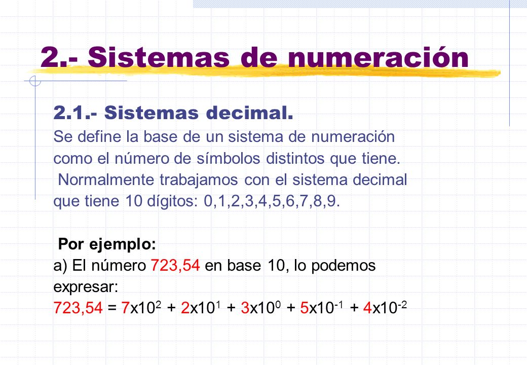 2.- Sistemas de numeración