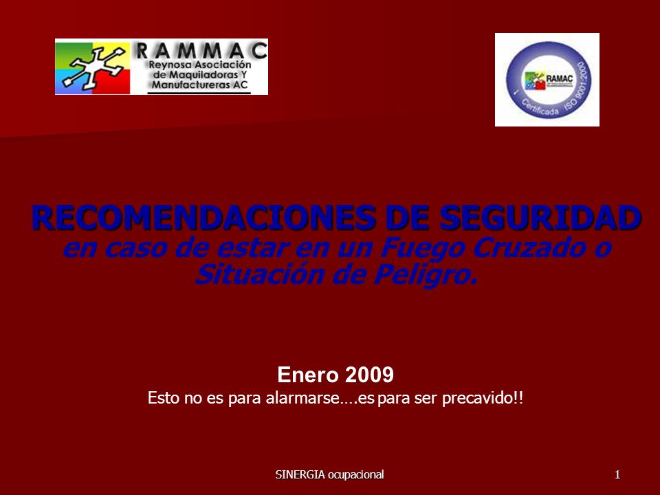 RECOMENDACIONES DE SEGURIDAD en caso de estar en un Fuego Cruzado o