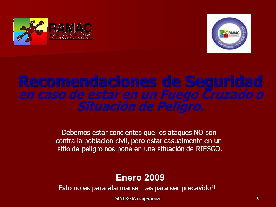 Recomendaciones de Seguridad en caso de estar en un Fuego Cruzado o