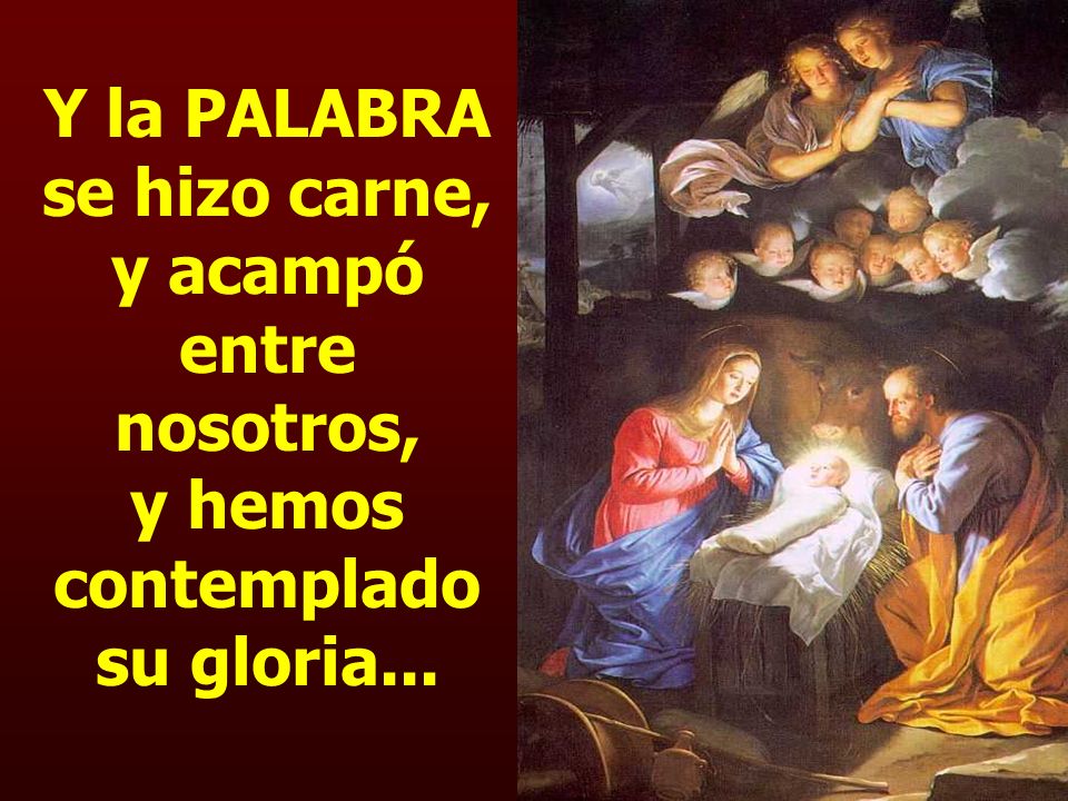 Y la PALABRA se hizo carne, y acampó entre nosotros, y hemos contemplado su gloria...