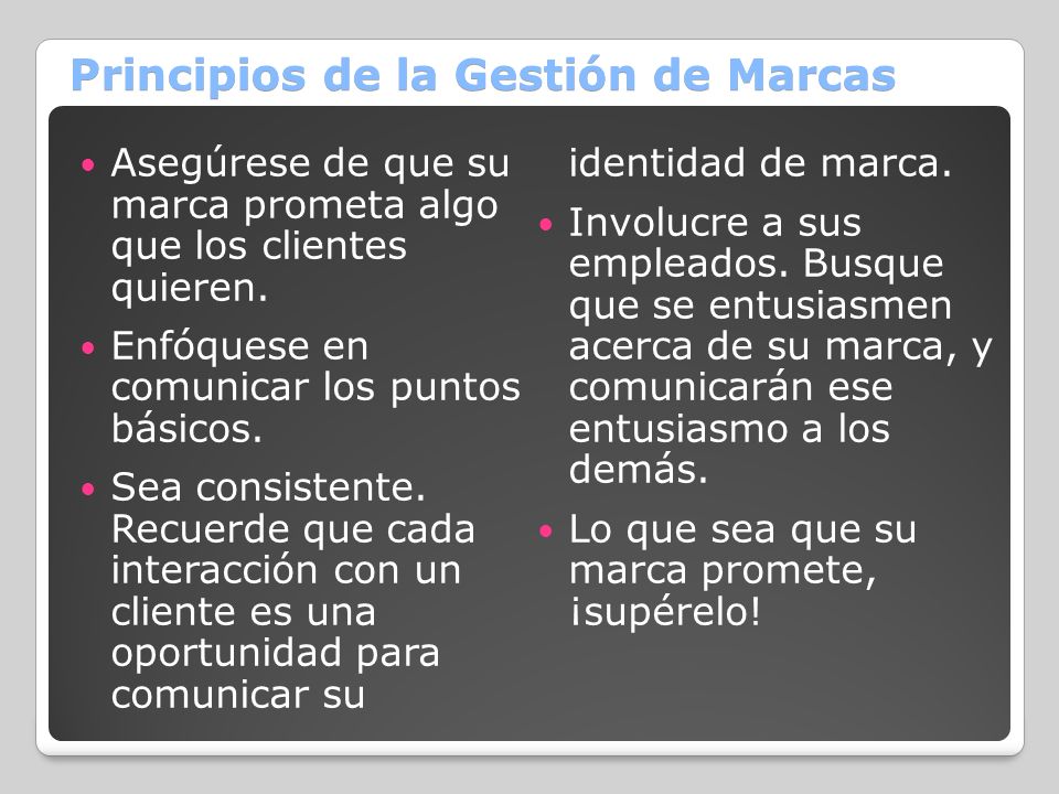 Principios de la Gestión de Marcas