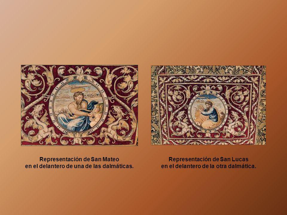 Representación de San Mateo en el delantero de una de las dalmáticas.