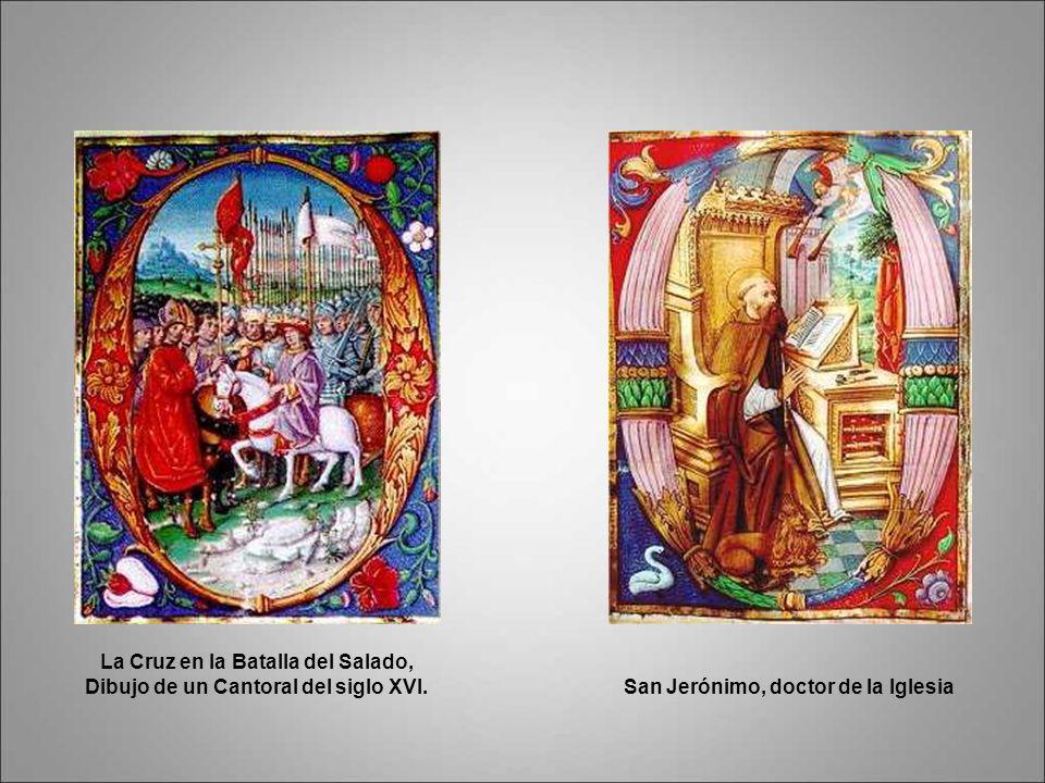 La Cruz en la Batalla del Salado, Dibujo de un Cantoral del siglo XVI.