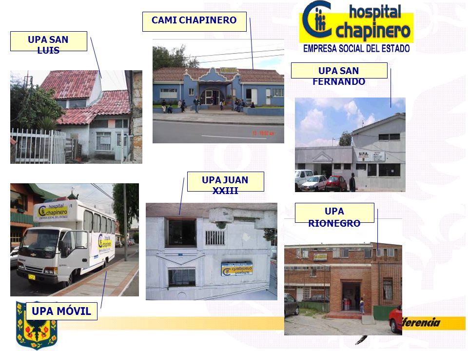 UPA MÓVIL CAMI CHAPINERO UPA SAN LUIS UPA SAN FERNANDO UPA JUAN XXIII