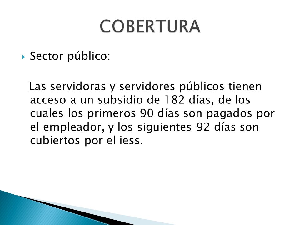 COBERTURA Sector público: