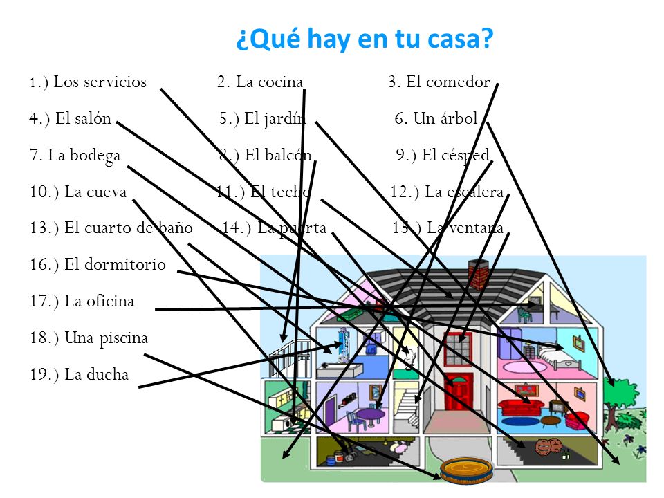 ¿Qué hay en tu casa 4.) El salón 5.) El jardín 6. Un árbol