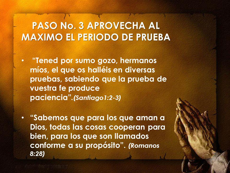 PASO No. 3 APROVECHA AL MAXIMO EL PERIODO DE PRUEBA