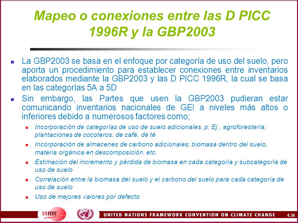 Mapeo o conexiones entre las D PICC 1996R y la GBP2003