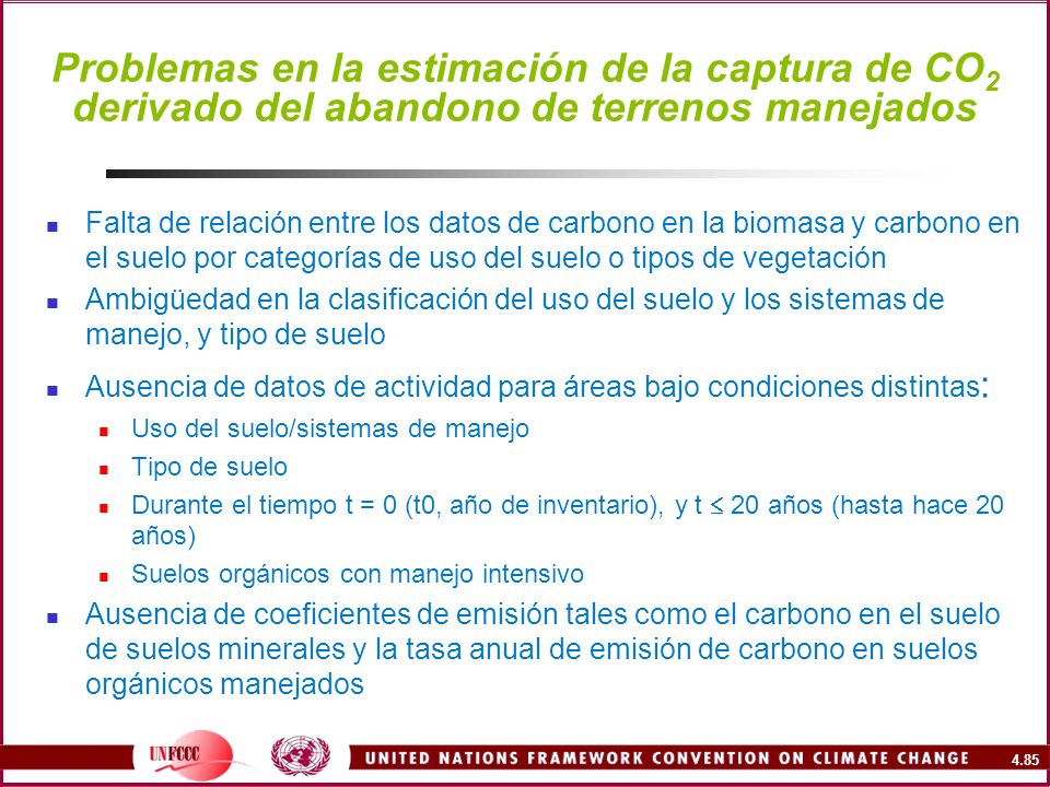 Problemas en la estimación de la captura de CO2 derivado del abandono de terrenos manejados