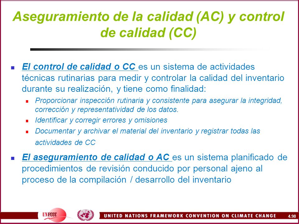 Aseguramiento de la calidad (AC) y control de calidad (CC)