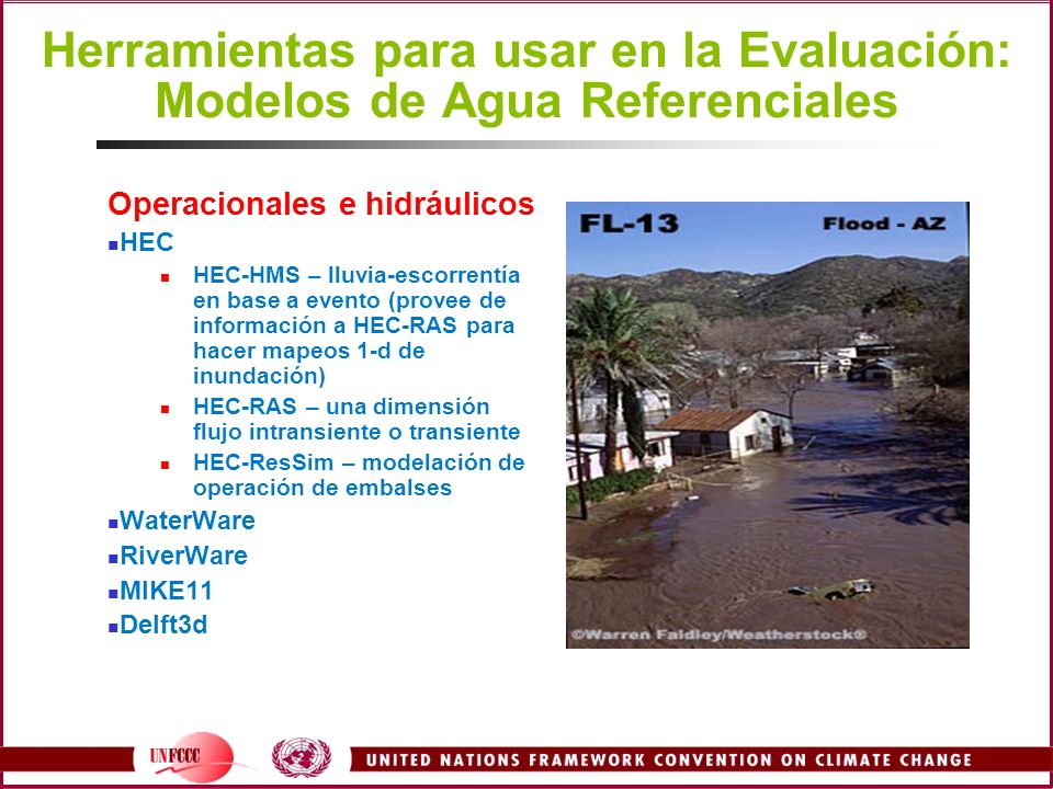 Herramientas para usar en la Evaluación: Modelos de Agua Referenciales