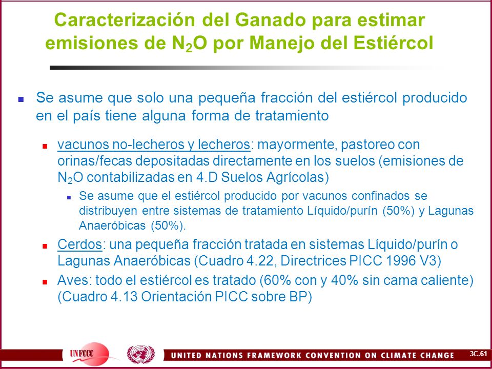 Caracterización del Ganado para estimar emisiones de N2O por Manejo del Estiércol