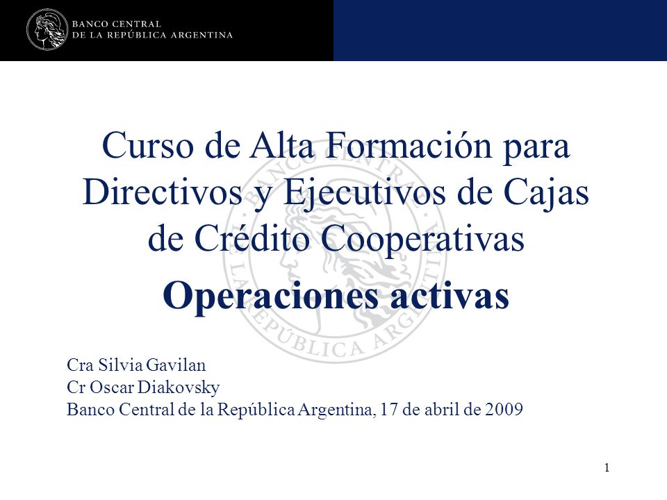 Curso de Alta Formación para Directivos y Ejecutivos de Cajas de Crédito Cooperativas