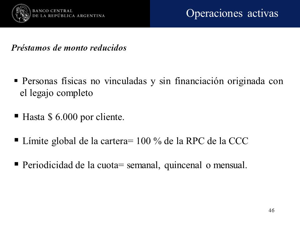 Límite global de la cartera= 100 % de la RPC de la CCC