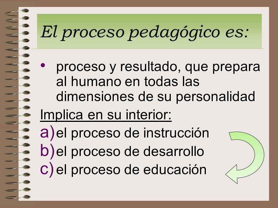 El proceso pedagógico es: