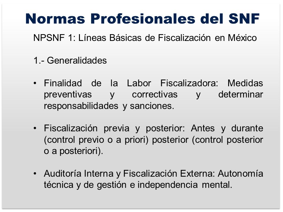 Normas Profesionales del SNF