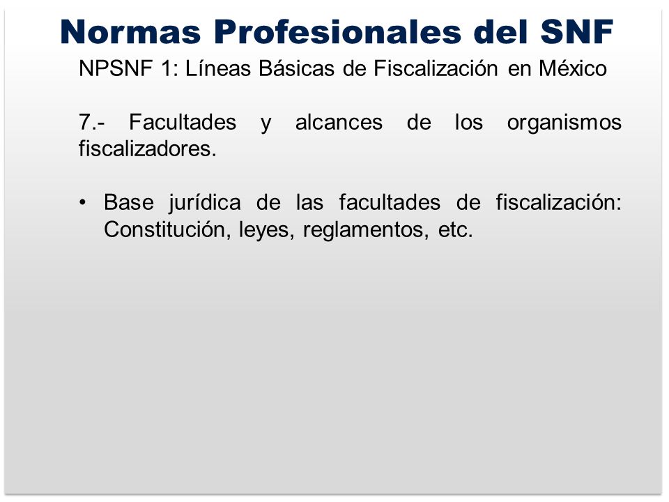 Normas Profesionales del SNF