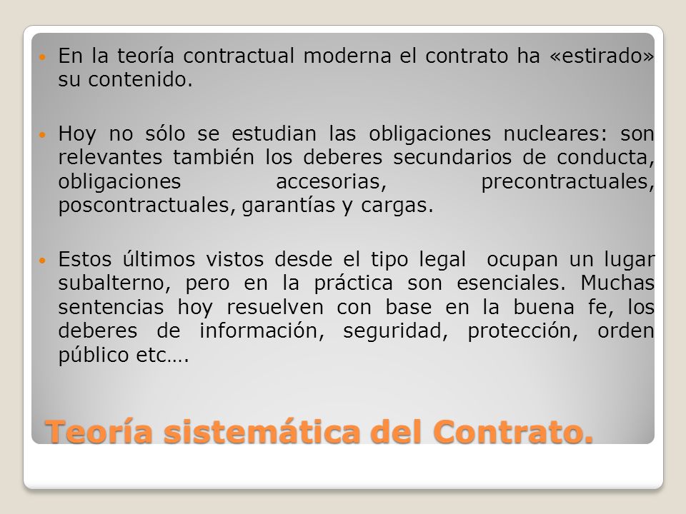 Teoría sistemática del Contrato.