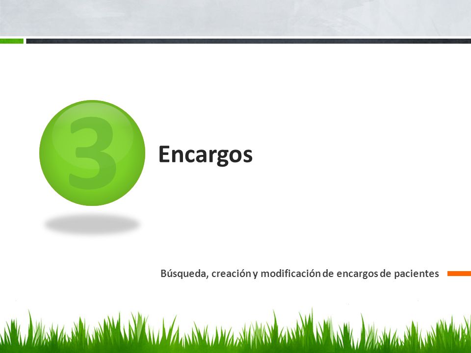 3 Encargos Búsqueda, creación y modificación de encargos de pacientes