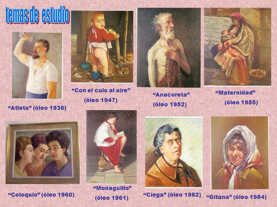temas de estudio Con el culo al aire (óleo 1947) Maternidad